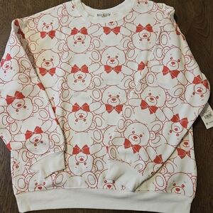 Wound Up Red and White Graphic Sweatshirt